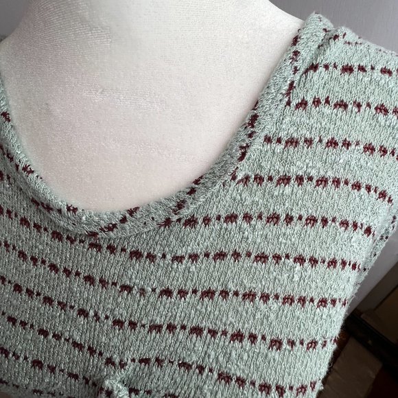 Free People Angel Island Striped Hacci Sweater Mint Green SZ SP - Picture 9 of 12